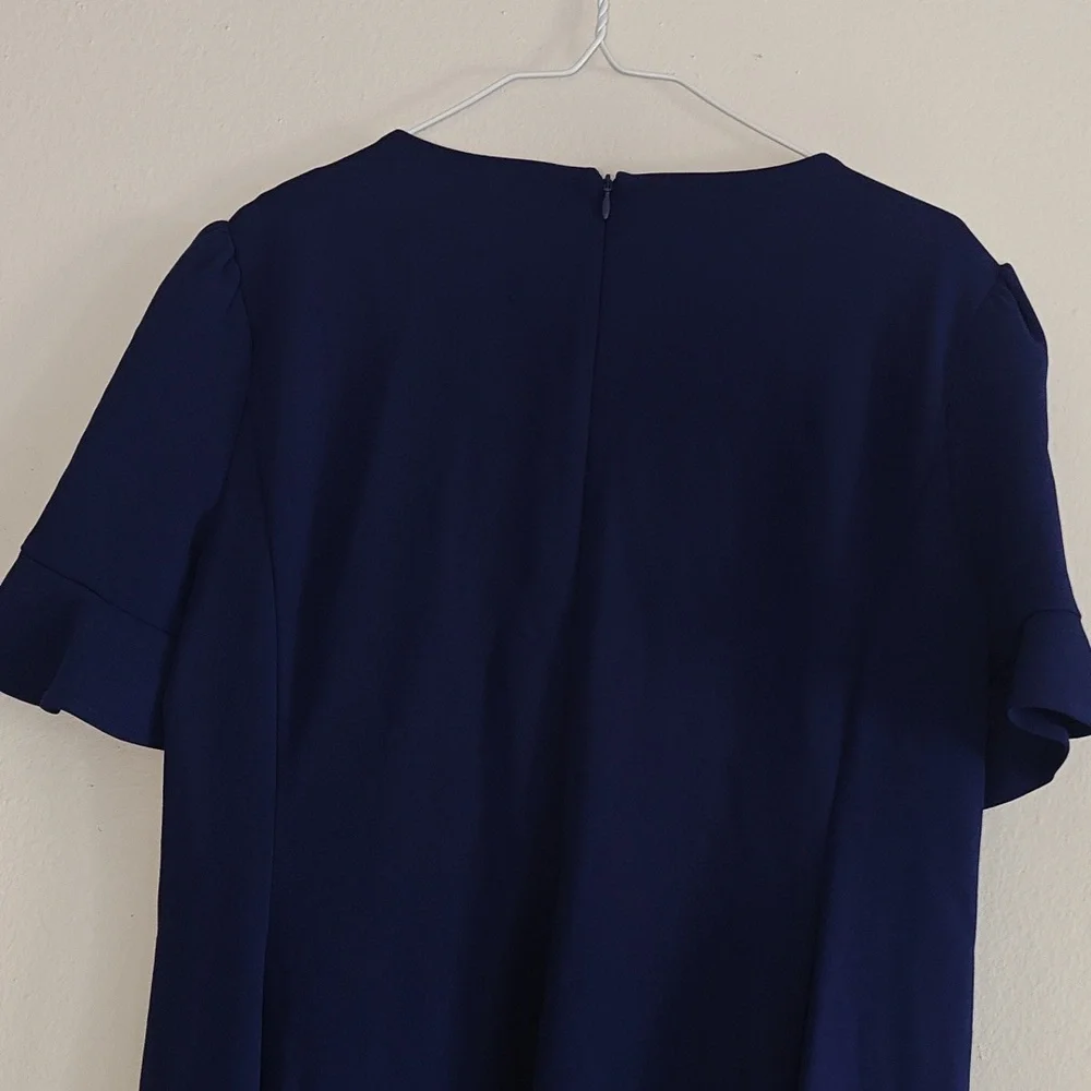 DKNY WOMEN'S SHORT-SLEEVE JEWEL NECKLINE DRESS (SIZE 14) - Picture 6 of 7